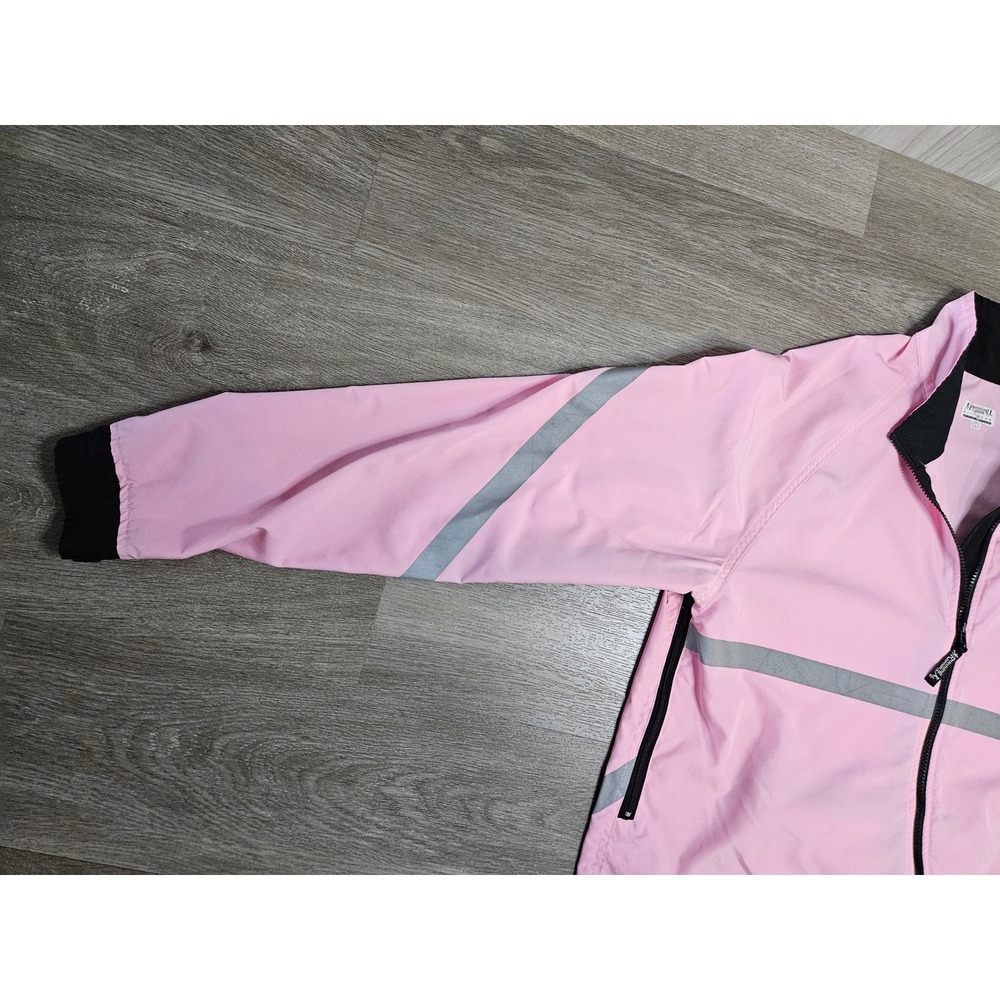 Running Room Vintage Pink Reflective Windbreaker Cycling Jacket Mid-2000s Size M - Picture 8 of 13